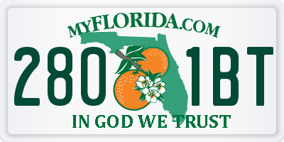 FL license plate 2801BT
