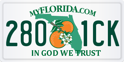 FL license plate 2801CK