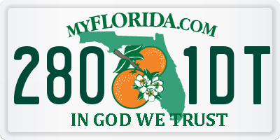 FL license plate 2801DT