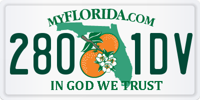 FL license plate 2801DV