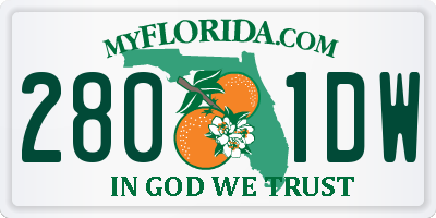 FL license plate 2801DW