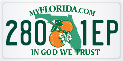 FL license plate 2801EP