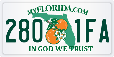 FL license plate 2801FA
