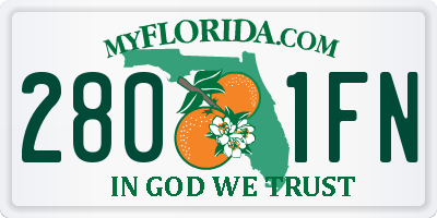 FL license plate 2801FN