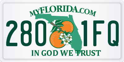 FL license plate 2801FQ