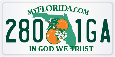 FL license plate 2801GA