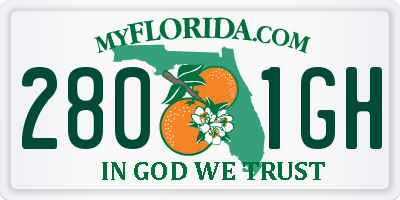FL license plate 2801GH