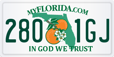 FL license plate 2801GJ