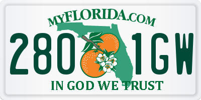FL license plate 2801GW