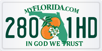 FL license plate 2801HD