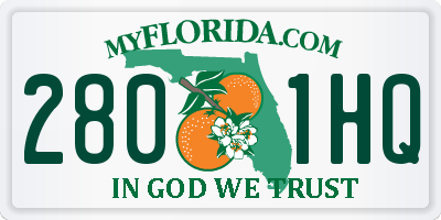 FL license plate 2801HQ