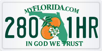 FL license plate 2801HR