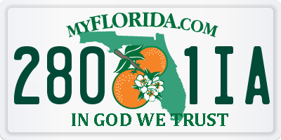 FL license plate 2801IA