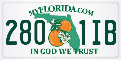 FL license plate 2801IB