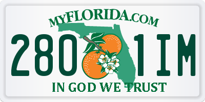 FL license plate 2801IM