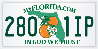 FL license plate 2801IP