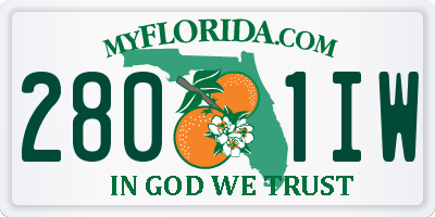 FL license plate 2801IW