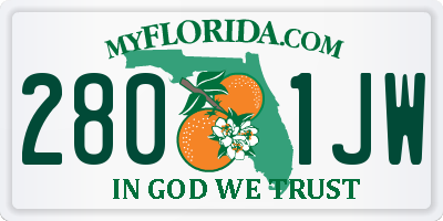 FL license plate 2801JW