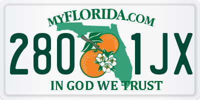 FL license plate 2801JX