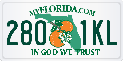 FL license plate 2801KL