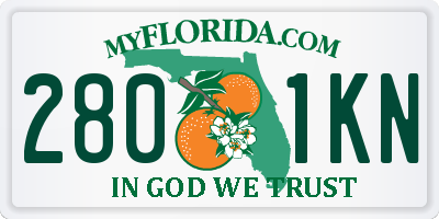 FL license plate 2801KN