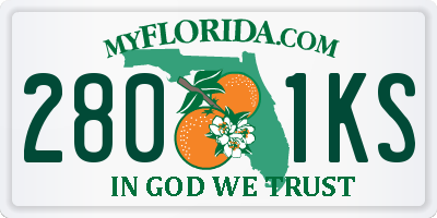FL license plate 2801KS