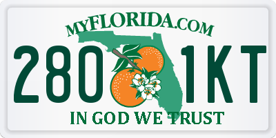 FL license plate 2801KT