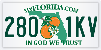 FL license plate 2801KV