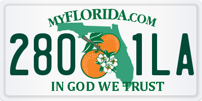 FL license plate 2801LA