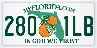 FL license plate 2801LB