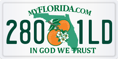 FL license plate 2801LD