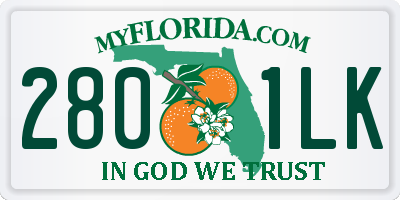 FL license plate 2801LK