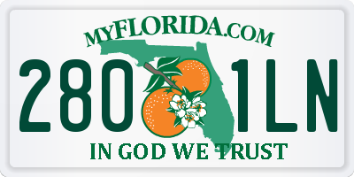 FL license plate 2801LN