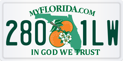 FL license plate 2801LW