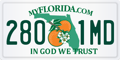 FL license plate 2801MD