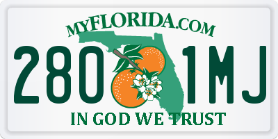 FL license plate 2801MJ