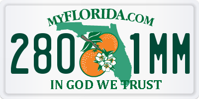 FL license plate 2801MM