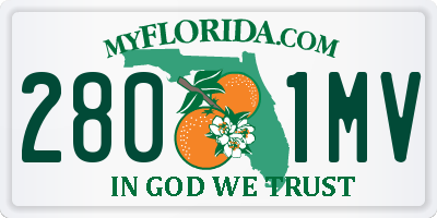 FL license plate 2801MV