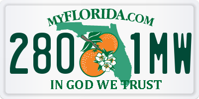 FL license plate 2801MW