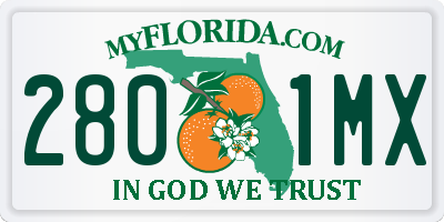 FL license plate 2801MX