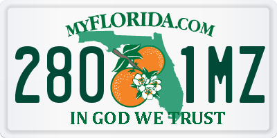 FL license plate 2801MZ