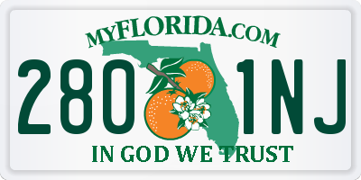 FL license plate 2801NJ
