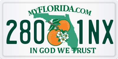 FL license plate 2801NX