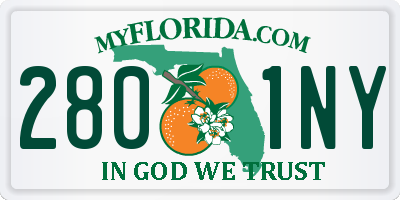 FL license plate 2801NY