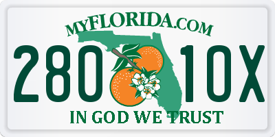FL license plate 2801OX