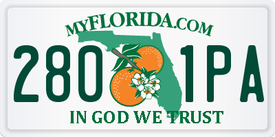 FL license plate 2801PA