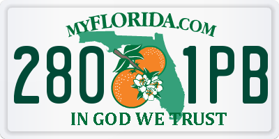 FL license plate 2801PB