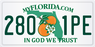 FL license plate 2801PE