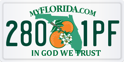 FL license plate 2801PF