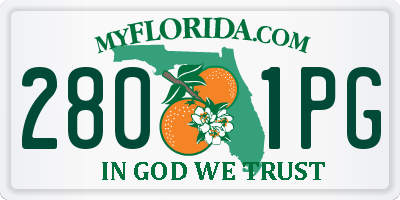 FL license plate 2801PG
